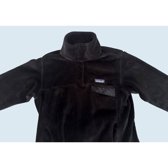 PATAGONIA Black 1/4 Snap Button Fleece Pullover Size Medium - Picture 3 of 7